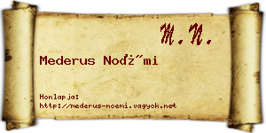 Mederus Noémi névjegykártya